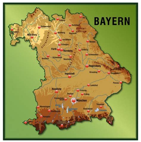 Map of Bavaria | Bavaria, Map, Cartography