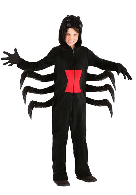 Child Cozy Black Spider Costume | Kid's Spider Halloween Costumes