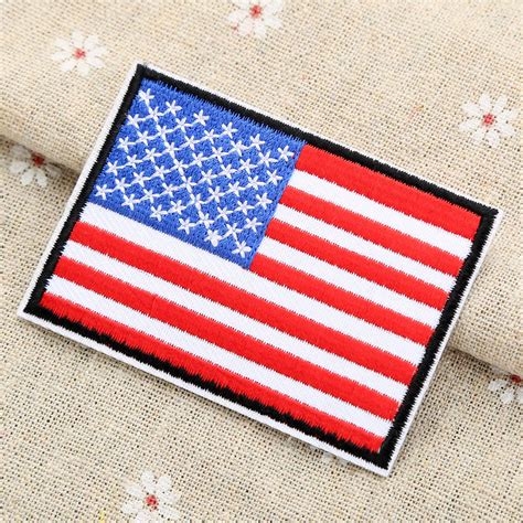 1 Pcs Us United States Flag Patches For Clothes Jeans Embroidered Iron On Patch Badges Applique ...