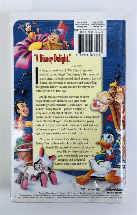 Walt Disney's Melody Time (VHS, Masterpiece, 1998) Brand New Factory Sealed 786936071955 | eBay