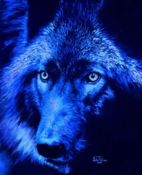 Wolf in moonlight version G Painting by John Palmer - Fine Art America