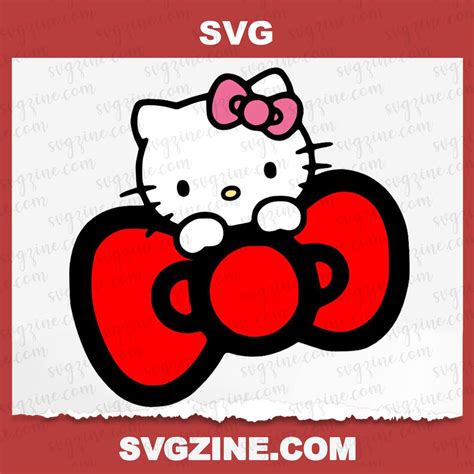 Kitty And Bow Svg, Hello Kitty Svg, Kitty Cartoon Svg, Hello Kitty for Shirt Design, Kawaii Svg ...