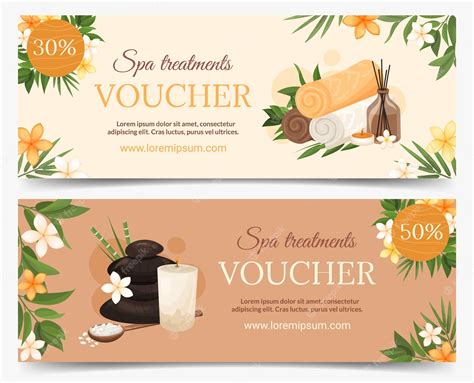 Premium Vector | Spa treatments discount voucher set horizontal template Coupon certificate for ...