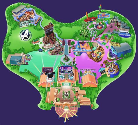 Map Of Walt Disney Studios Park Of Paris Disneyland Map Walt Disney ...