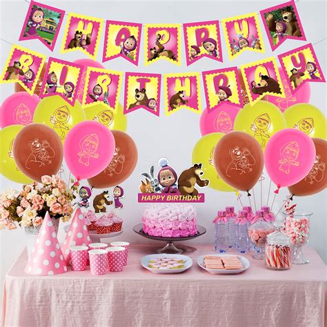 Buy Masha and the Bear Birthday Party Decorations,Masha and the Bear ...