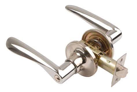 Excel Trident Entrance Door Lever Handle On Round Rose Knob Set Replacement Polished Chrome 6973 ...