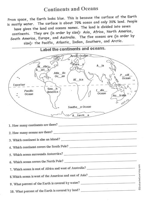 World Geography Printable Worksheets