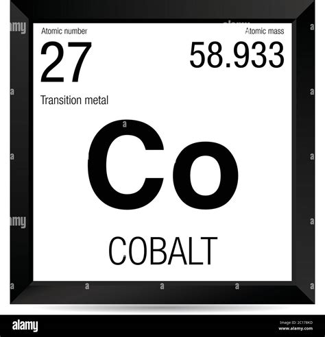 Cobalt symbol. Element number 27 of the Periodic Table of the Elements - Chemistry - Black ...