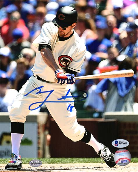 Ben Zobrist Signed Chicago Cubs Throwback Jersey Swinging Action 8x10 Photo