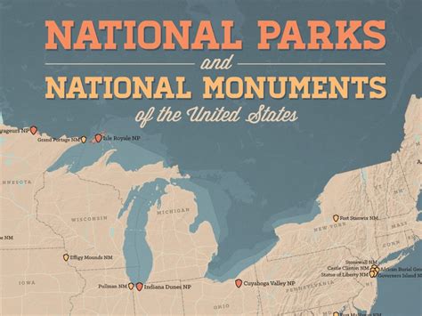 US National Parks & Monuments Map 18x24 Poster - Etsy