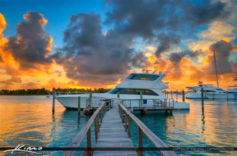 Yacht at Sunset Sailfish Marina Singer Island Florida – HDR Photography by Captain Kimo