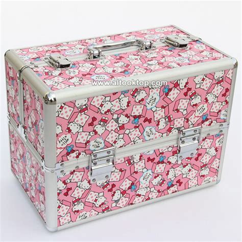 Hello kitty cosmetic case professional carrying suitcase box hellokitty beauty tool makeup ...