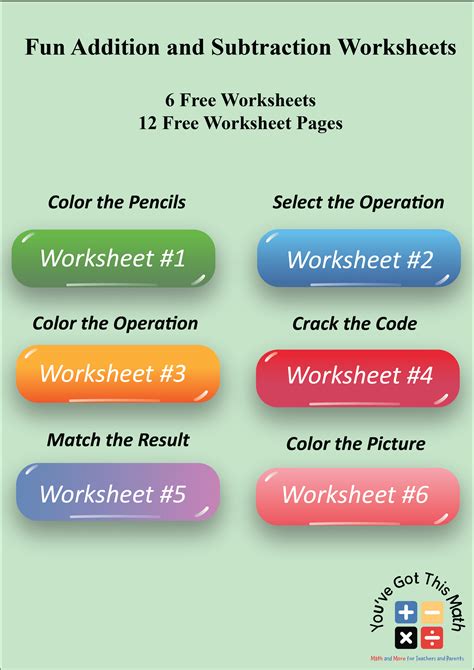 Fun Addition and Subtraction Worksheets | Free Printable