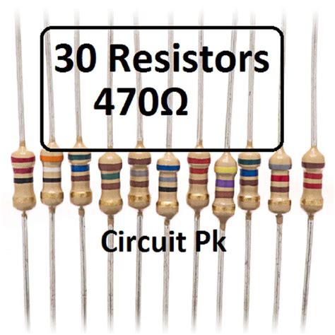 Pack of 30 - Resistor 470 ohm resistors 1/4W