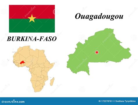 Flag Map of the Capital of Burkina Faso Stock Vector - Illustration of ...