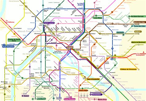 Printable Paris Metro Map