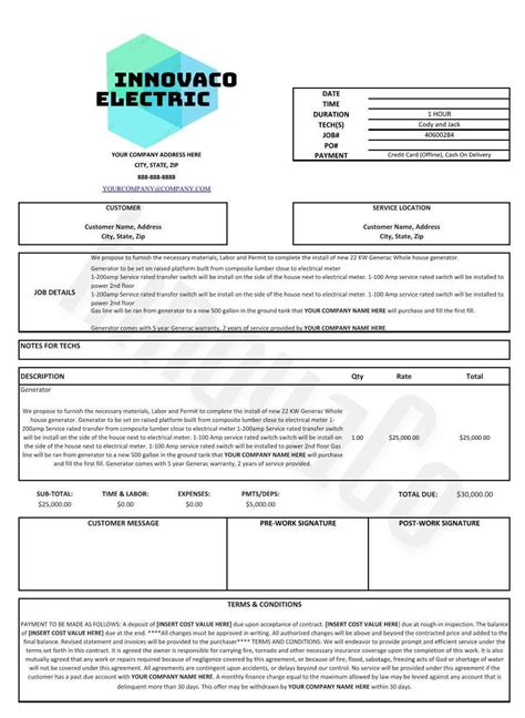 Work Order Template, Electrical Work Order Template, Work Order Form ...