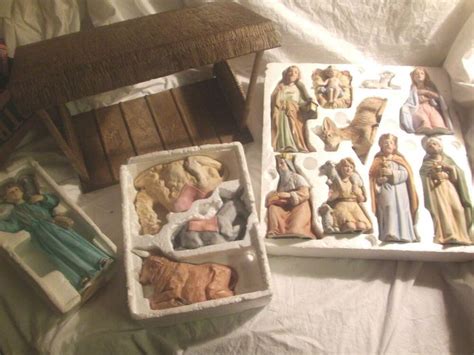 Huge Vintage Home Interiors Homco Nativity Set w/ Manger extras eBay ...