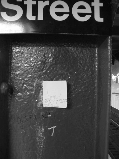 NYC 2007 096 | Post-It graf in NYC subway. Like, edgy, but p… | Flickr