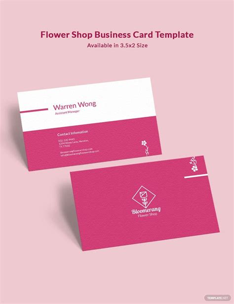 Modern Flower Shop Business Card Template in PSD, Illustrator, InDesign, Word, Publisher, Pages ...