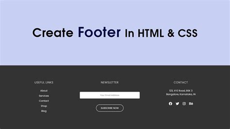 How To Make Website Footer Using HTML And CSS | Footer Design For ...