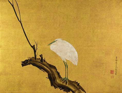 Heron on a Willow Branch, 1700 Painting by Maruyama Okyo - Fine Art America