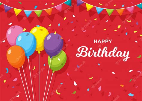 Premium Vector | Happy birthday banner on red background