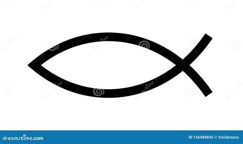 Christian Fish Symbol. Jesus Fish Icon Religious Sign Stock Vector - Illustration of pictogram ...