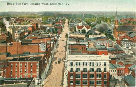 1910 Lexington, Kentucky, Birds Eye View Looking West, vintage postcard ...