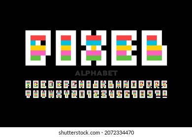 Pixel 80s Style Font Design Alphabet Stock Vector (Royalty Free ...