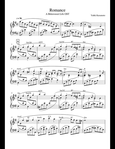 Romance - Yuhki Kuramoto sheet music for Piano download free in PDF or MIDI