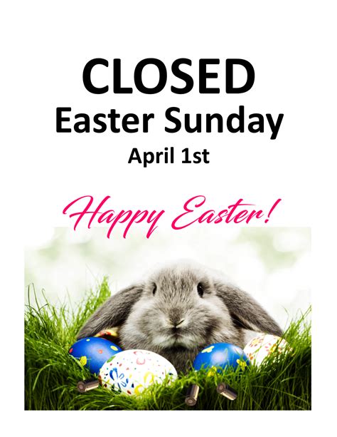 Closed Easter Sign 2018 - The Range of Richfield