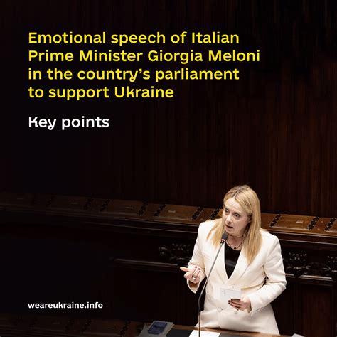 Emotional speech of Italian Prime Minister Giorgia Meloni in the ...