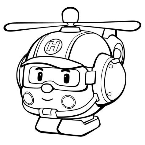 Robocar Poli Rescue Helicopter Coloring Pages Free Printable Coloring ...