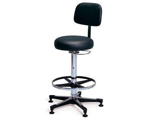 Hausmann Height Adjustable Pneumatic Lab Stool with Backrest