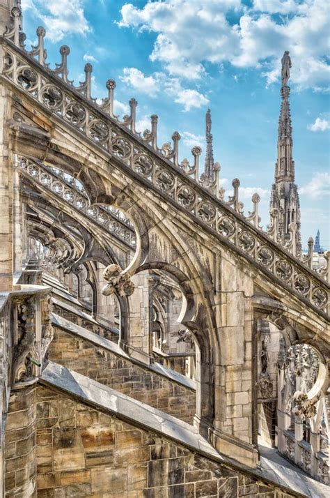 Milan Cathedral rooftop stock image. Image of landmark - 106286881