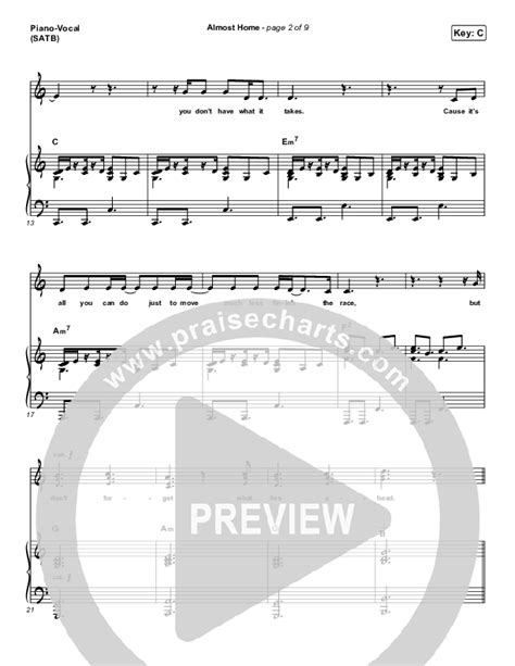 Almost Home Sheet Music PDF (MercyMe) - PraiseCharts