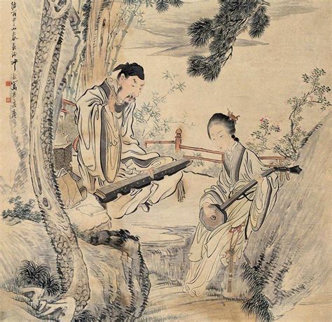 Making music | Chinese art, Ancient china, Chinese painting