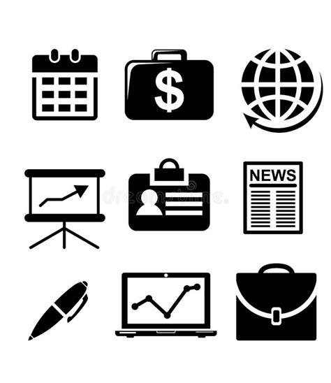 Set Of Black And White Business Icons Stock Images - Image: 37725224