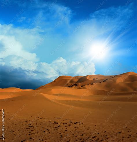 Sandy desert at daytime Stock Photo | Adobe Stock