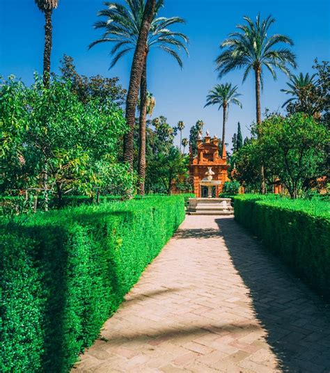 Beautiful Amazing Gardens in Royal Alcazar in Seville Spain Stock Image - Image of history ...