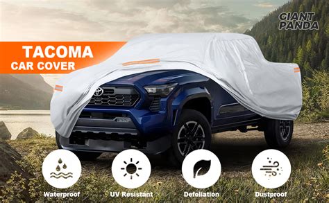 Amazon.com: GIANTPANDA Car Cover Custom Fit for Toyota Tacoma 2016-2023 ...