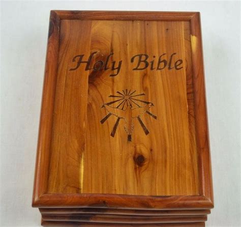 Vintage Beautiful Wood Bible Box with NEW Bible - Hand Crafted Union Made | Beautiful wood ...