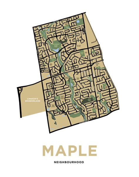 Maple Neighbourhood Map Print (Vaughan, Ontario) – Jelly Brothers