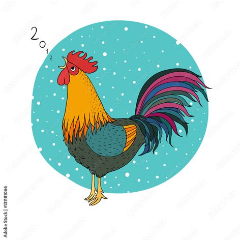 Rooster. Cartoon cock. Stock Vector | Adobe Stock