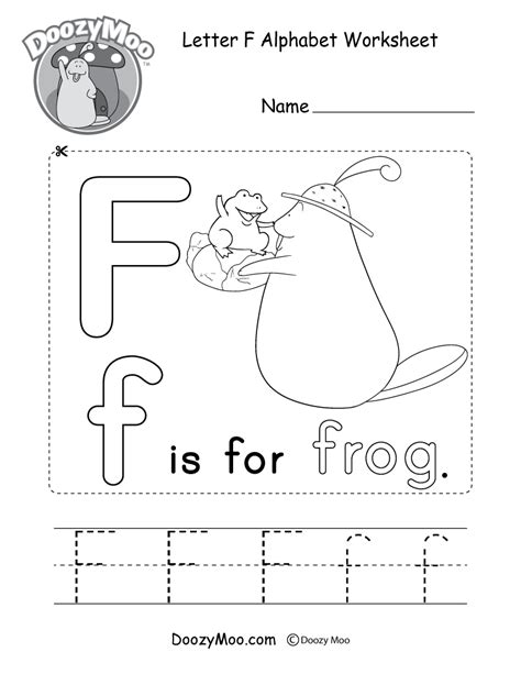 Letter F Alphabet Activity Worksheet - Doozy Moo