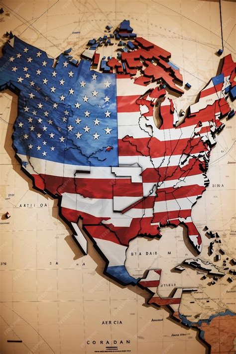 Premium AI Image | USA Flag on the world map American Flag