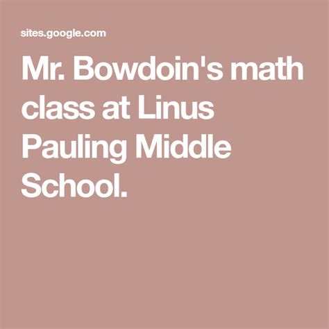 Mr. Bowdoin's math class at Linus Pauling Middle School. | Math, Math ...