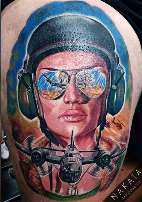 Pilot tattoo by Nakata. Limited availability at Salvation Tattoo Studios. | Pilot tattoo, Tattoo ...