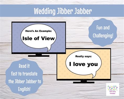 Virtual Game Jibber Jabber Wedding/rehearsal Dinner/bridal - Etsy